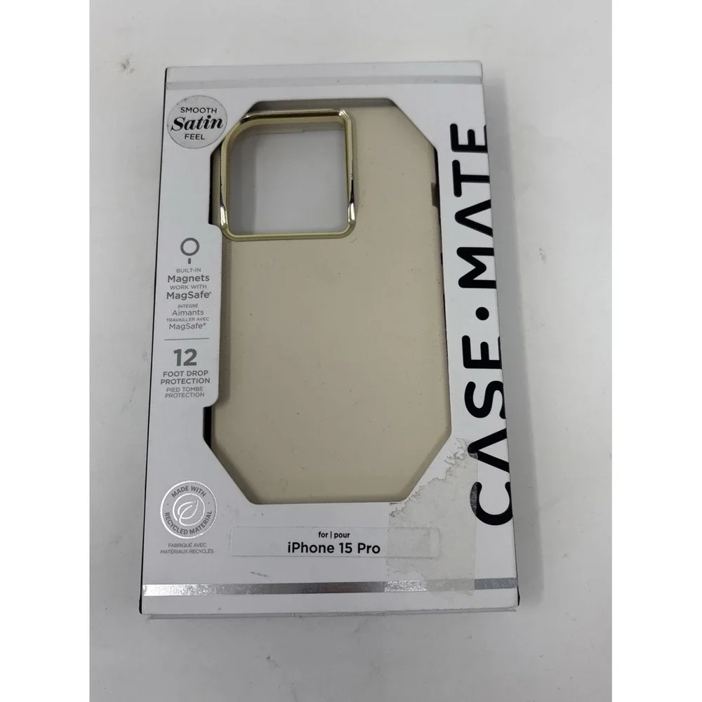 Case-Mate Case Apple iPhone 15 Pro MagSafe Compatible Smooth Satin Beige